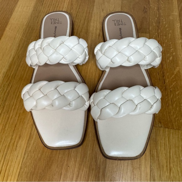 ✨3/$20✨ Time and Tru Women's Braided Two Band Sandals in Bone. Size 7 - Picture 4 of 13